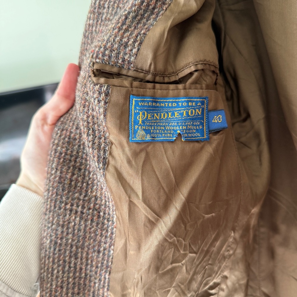 Pendleton Brown Wool Tweed Blazer - image 5